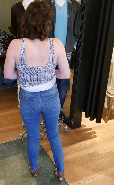 Cute ass of a milf in jeans and without