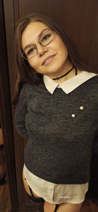 Naked teacher in stockings