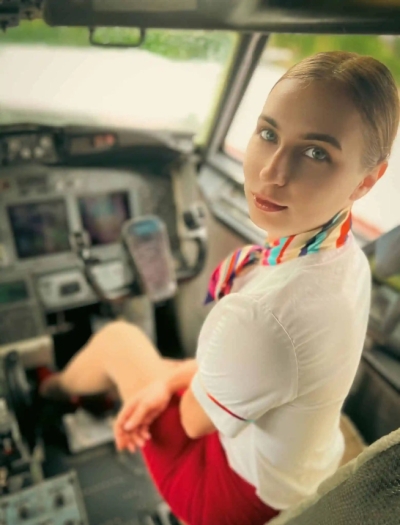 Amateur photo from a wonderful naked flight attendant